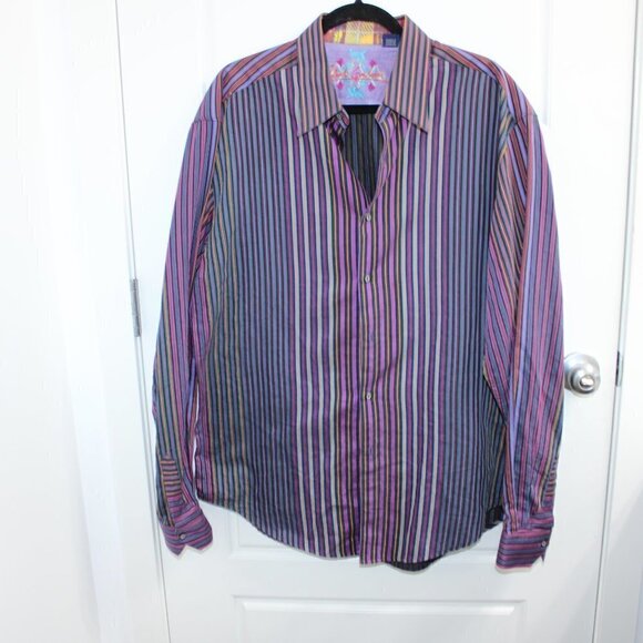 Robert Graham Multi Color Vertical Stripe Size XL - Picture 2 of 5